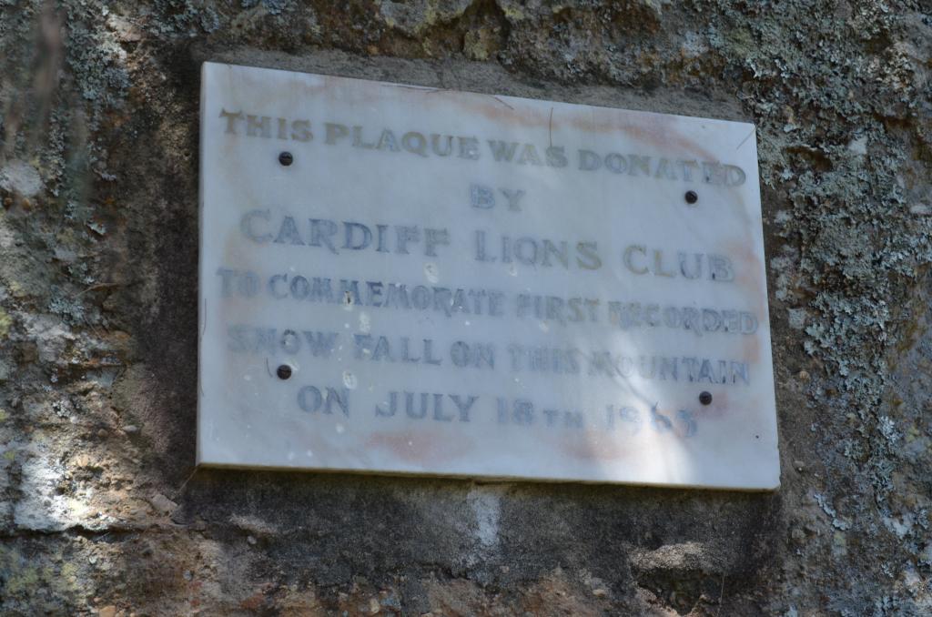 Lions Club plaque on Sugarloaf