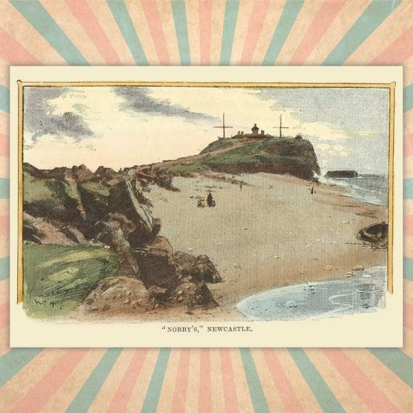 Nobby's Newcastle c1877 retro postcard | William Hatherell