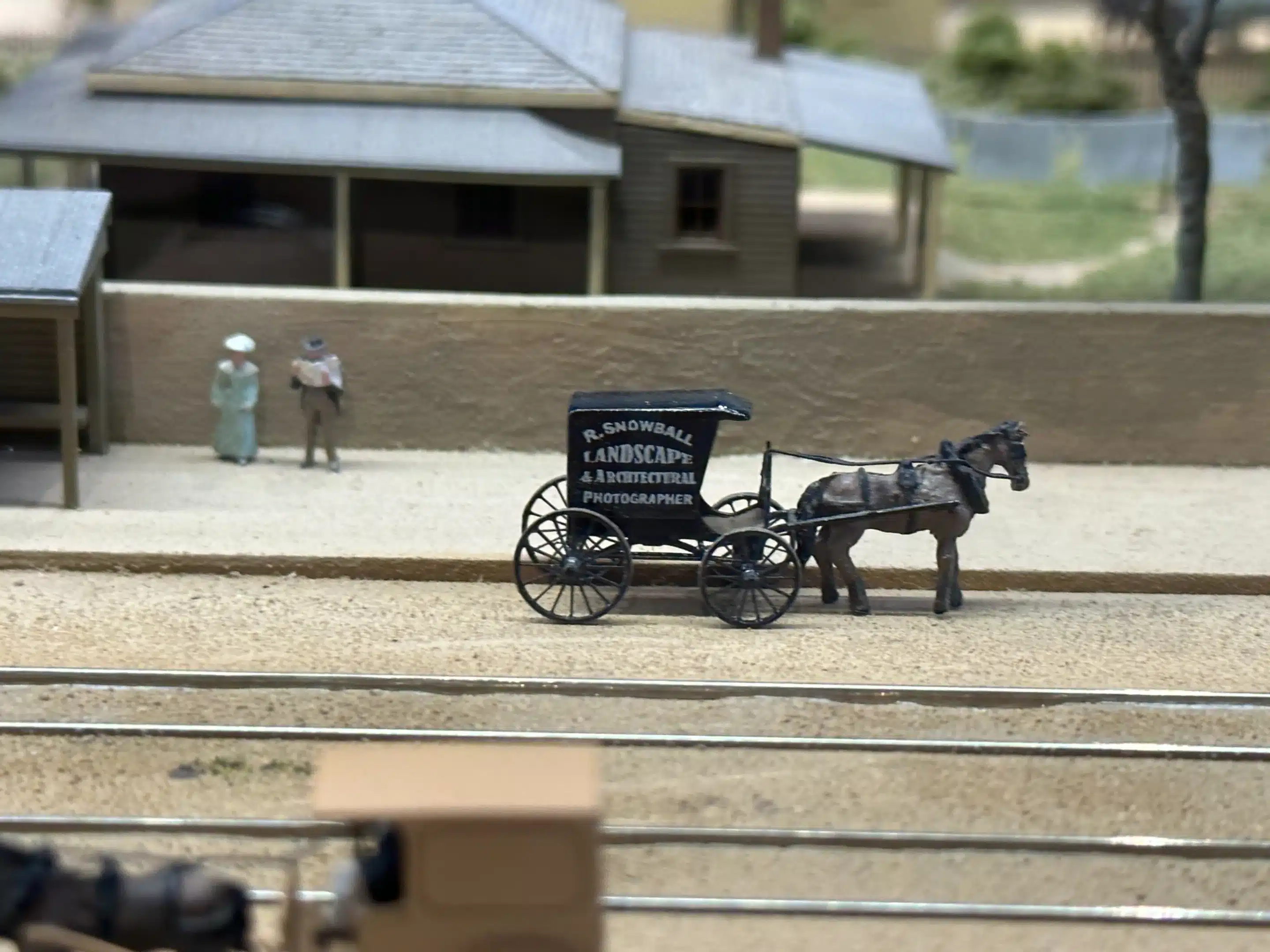 A scale model of Ralph Snowball's horse and cart