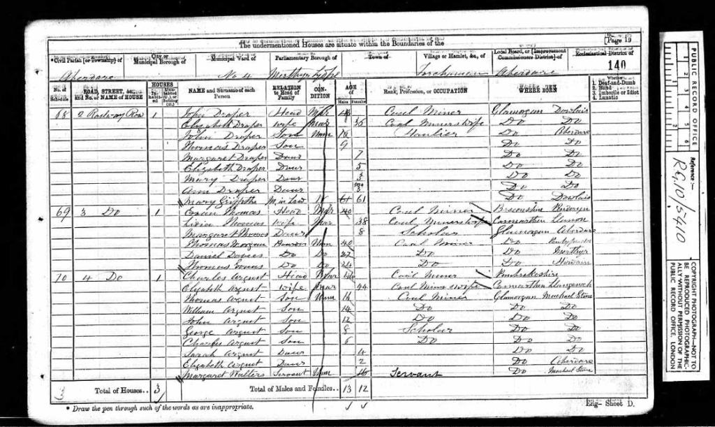 Welsh Census record 1871